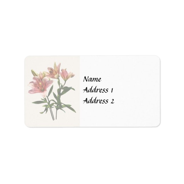 Pink Lily Trio Wedding Products Label (Front)