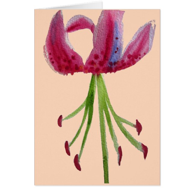 Pink Lily watercolour modern flower floral art (Front)