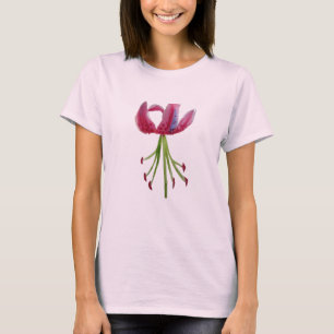 Pink Lily watercolour modern flower floral art T-Shirt