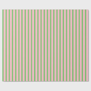 Pink & Lime Green Lines Wrapping Paper