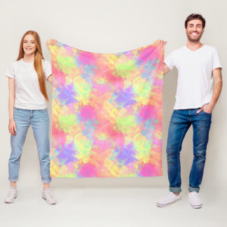 Pink Lime Green Purple Blue Polygon Art Pattern Fleece Blanket