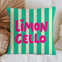 Pink Limoncello on Green Stripes Modern Italian 