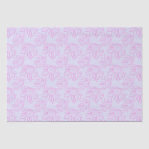 Pink Line Drawn Flower Pattern on Purple Paper