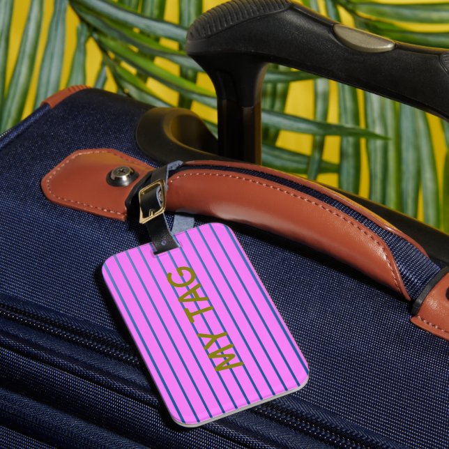 Pink Lined Luggage Tag (Front Insitu 1)