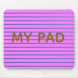 Pink Lined Mouse Mat