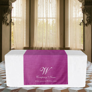 Pink Linen Business Table Runner Banner Script Tapestry