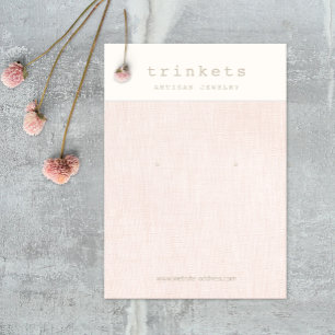 Pink Linen Earring Jewellery Display Card