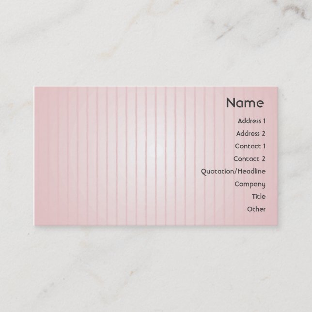Pink Lines - Business Card (Front)