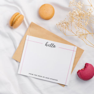 Pink Lines Hello From the Desk Of Card