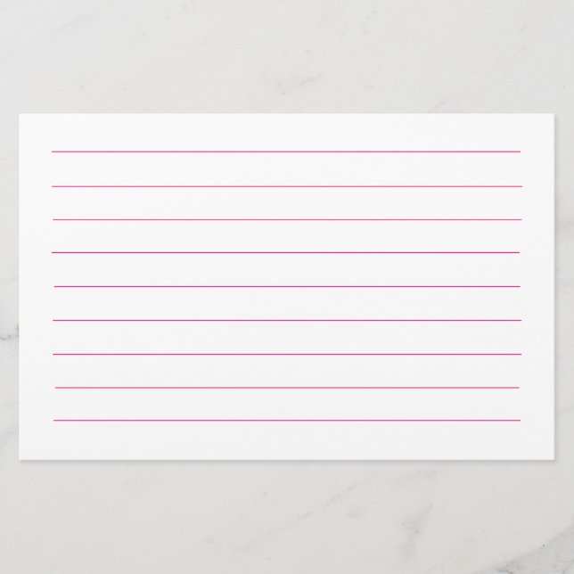 Pink Lines White Plain Elegant Colourful Cute Stationery (Front)