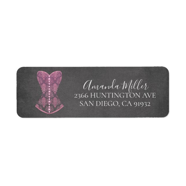 Pink Lingerie Bridal Shower Return address (Front)