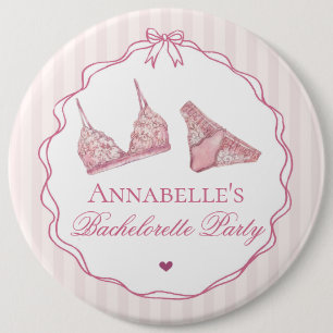 Pink Lingerie Shower Bachelorette Party Favor 6 Cm Round Badge