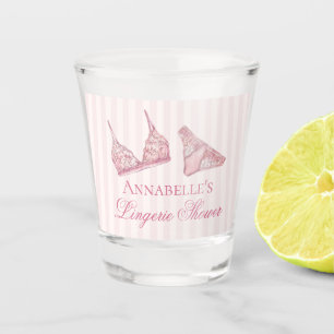 Pink Lingerie Shower Bachelorette Party Favor Shot Glass