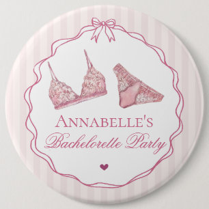 Pink Lingerie Shower Bachelorette Party Favour 6 Cm Round Badge