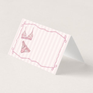 Pink Lingerie Shower Bow Place Card Table Decor