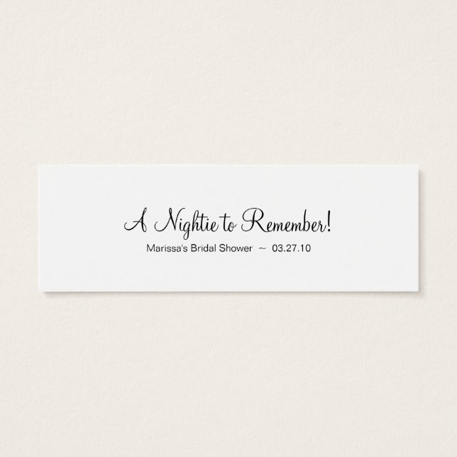 Pink Lingerie Shower Gift Tags (Back)