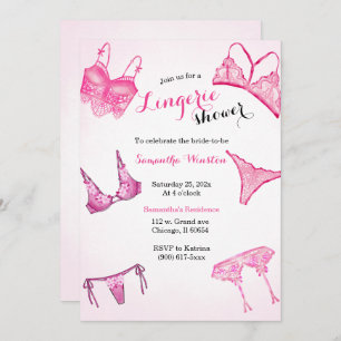 Pink Lingerie shower Invitation