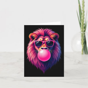 Pink Lion Blowing Bubble Gum  Card