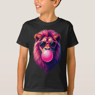 Pink Lion Blowing Bubble Gum T-Shirt