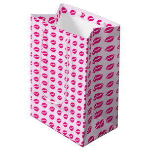 Pink Lip Print Gift Bag