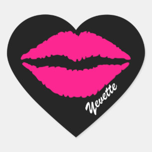 Pink Lip Stick Print Stickers