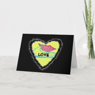 Pink lips and a word baloon or tongue holiday card