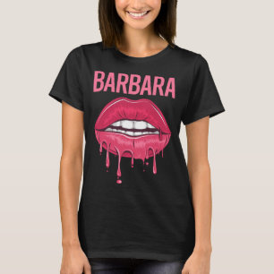 Pink Lips - Barbara Name T-Shirt