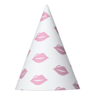 Pink lips, birthday party hat