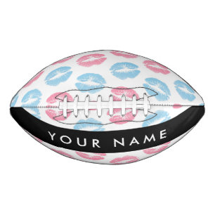 Pink Lips, Blue Lips, Kiss, Your Name, Personalise American Football
