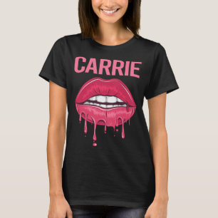 Pink Lips - Carrie Name T-Shirt
