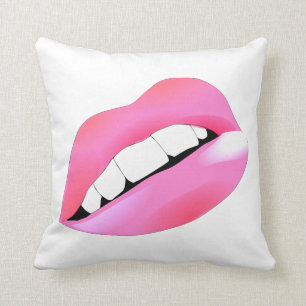 Pink lips cushion
