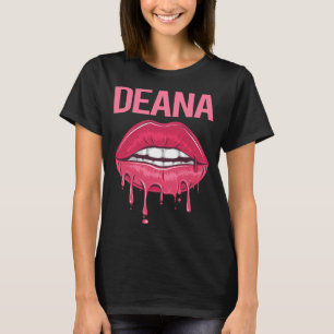 Pink Lips - Deana Name T-Shirt