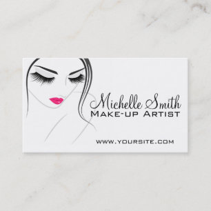 Pink lips Face long lashes Lash Extensions Business Card