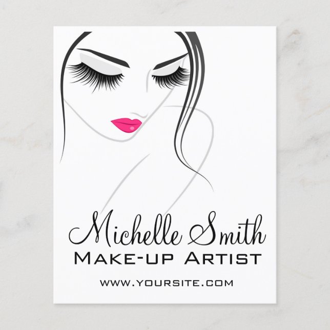 Pink lips Face long lashes Lash Extensions Flyer (Front)