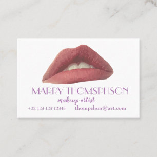 Pink Lips, Golden Dots  Elegant Business Card