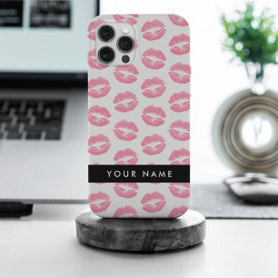 Pink Lips, Kiss, Lipstick, Your Name, Personalise iPhone 15 Pro Max Case