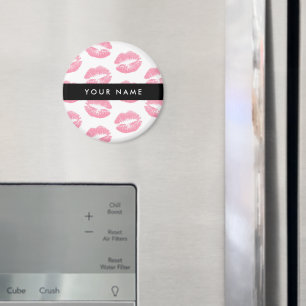 Pink Lips, Kiss, Lipstick, Your Name, Personalise Magnet