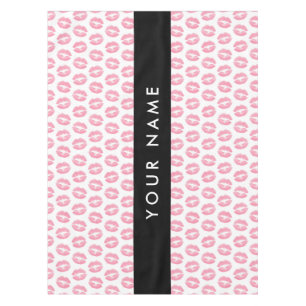 Pink Lips, Kiss, Lipstick, Your Name, Personalise Tablecloth