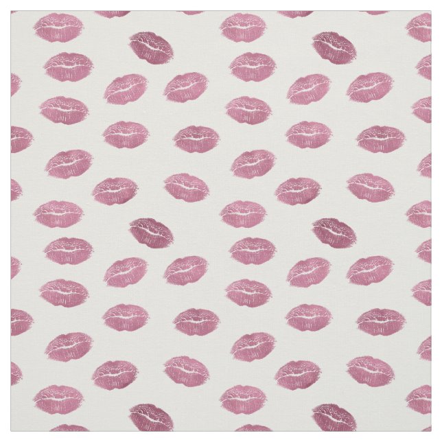 Pink Lips Kisses Fabric (Swatch)