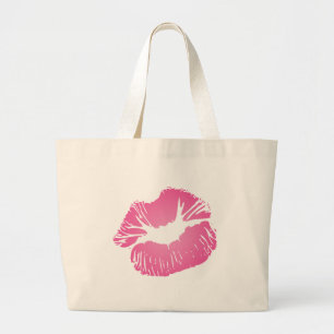 Pink LIps Large Tote Bag