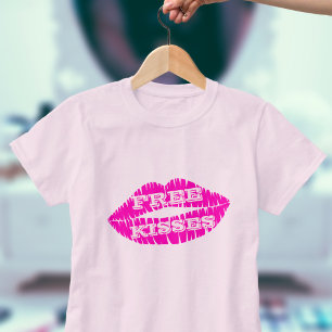 Pink Lips Lipstick Kiss Free Kisses T-Shirt