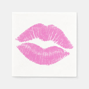 Pink Lips Lipstick Lip Stain Makeup Beauty Napkin