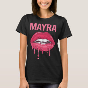 Pink Lips - Mayra Name T-Shirt