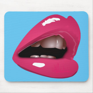 pink lips mouse mat