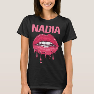 Pink Lips - Nadia Name T-Shirt