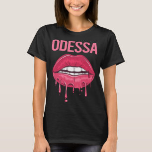 Pink Lips - Odessa Name T-Shirt
