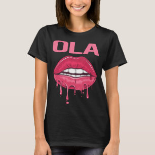 Pink Lips - Ola Name T-Shirt