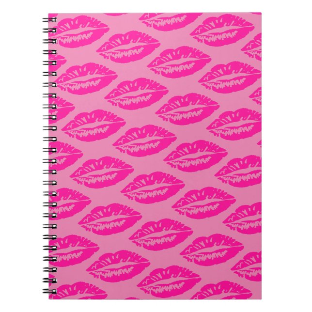 Pink Lips Pattern Notebook (Front)