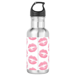 Pink Lips, Pattern Of Lips, Pink Lipstick, Kiss 532 Ml Water Bottle