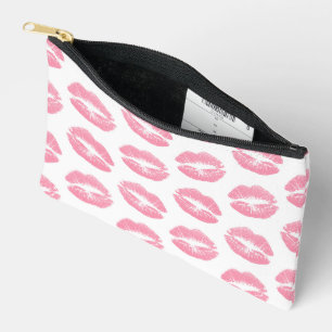 Pink Lips, Pattern Of Lips, Pink Lipstick, Kiss Accessory Pouch